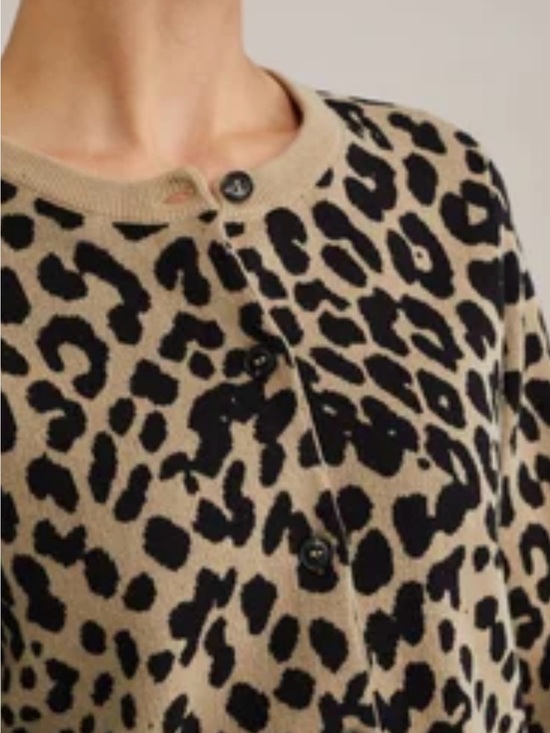 Lord & Taylor Tops - Lord & Taylor 100% Cashmere Leopard Print Cardigan size small